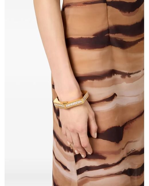 Elisabetta Franchi Brown Bracelet With Rhinestones