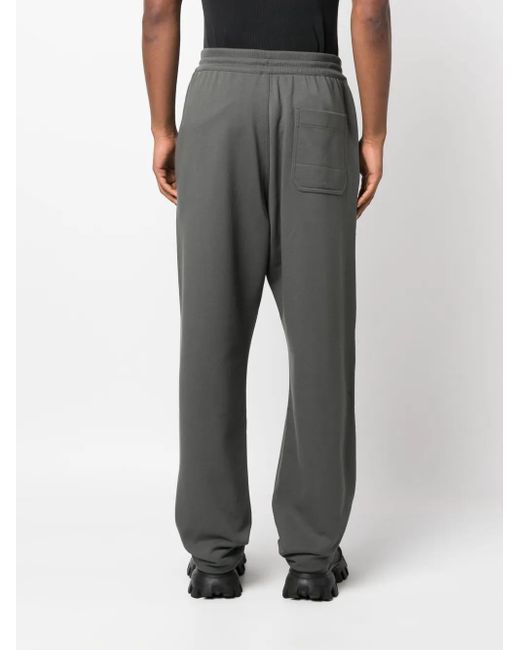 Y-3 Gray Logo-Patch Organic Cotton Track Pants for men