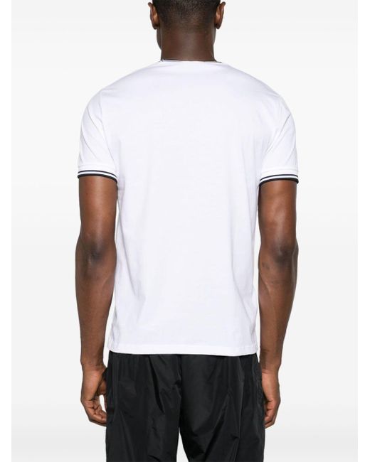T-shirt en coton à logo brodé Fred Perry pour homme en coloris White