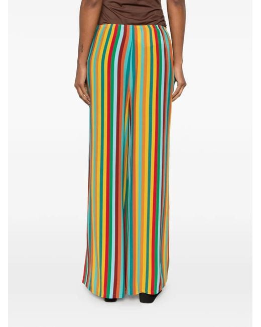 Simon Miller Green Nella Striped-Pattern Palazzo Pants