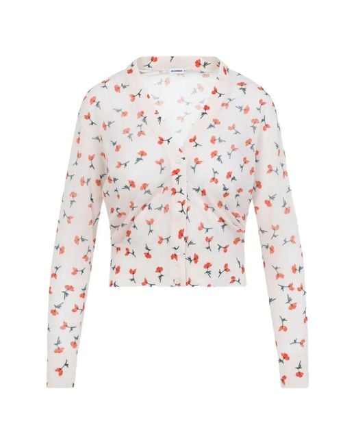 Jil Sander レディース ホワイト フローラル ニットウェア