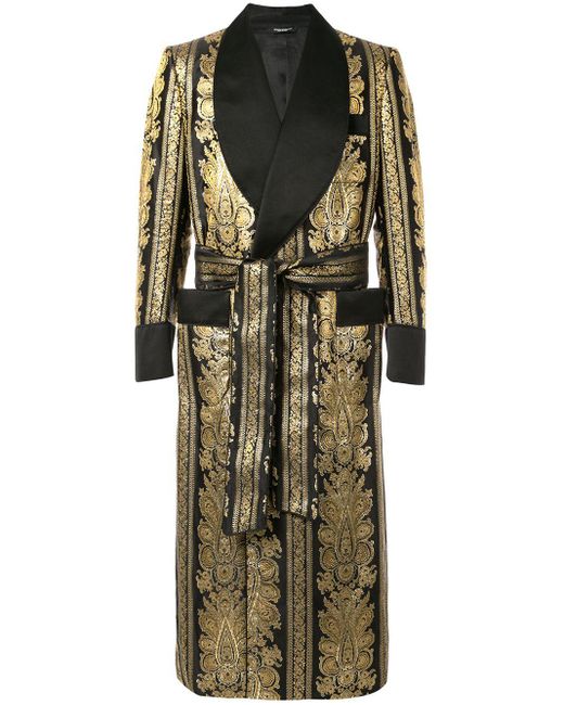 Dolce & Gabbana Metallic Barocco Jaquard Robe for men