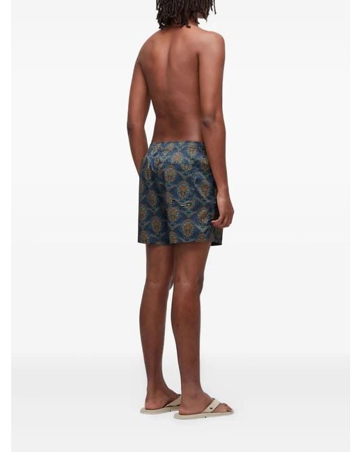 Osklen Green Aquaone Flex Peacock-Pattern Swim Shorts for men