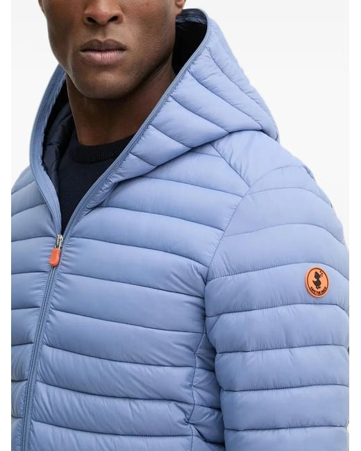Save The Duck Blue Donald Hooded Padded Jacket for men