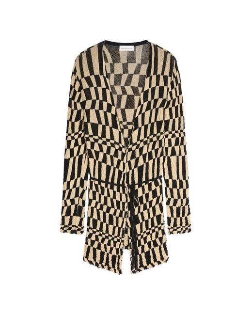 Dries Van Noten White Jacquard Cardigan