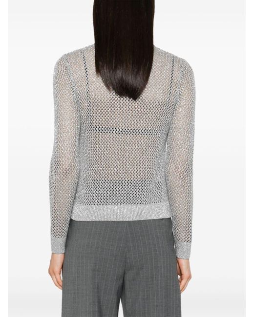 Metallic-threading open-knit jumper MICHAEL Michael Kors de color Gray