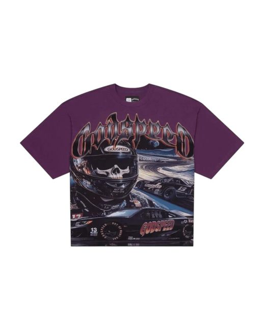 Godspeed Purple Le Dernier Graphic-Skull Racing-Print T-Shirt for men