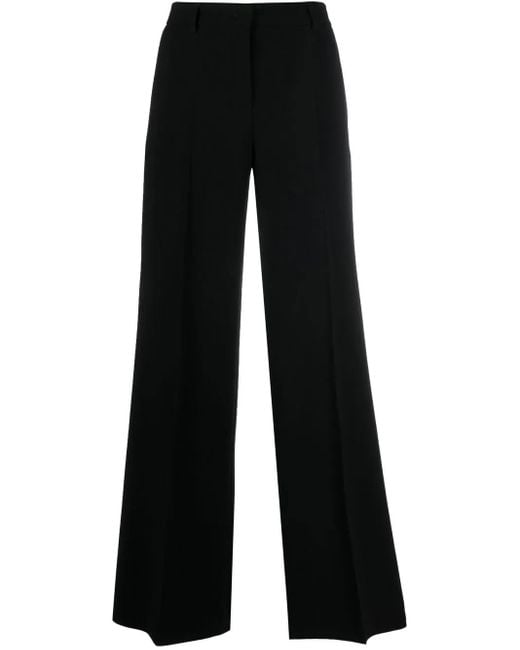 Alberto Biani Black Flared Tailored-Cut Trousers