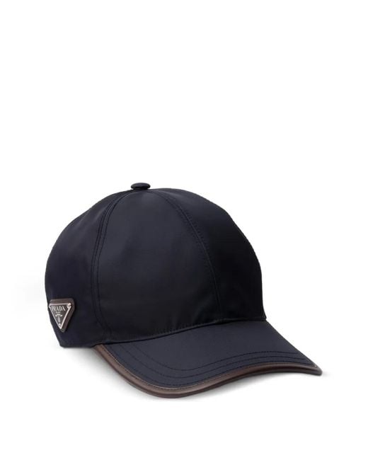 Prada Blue Speedrock Enamelled-Triangle Baseball Cap for men