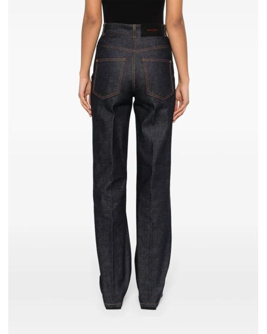 Ferragamo Blue Wide-Leg Jeans