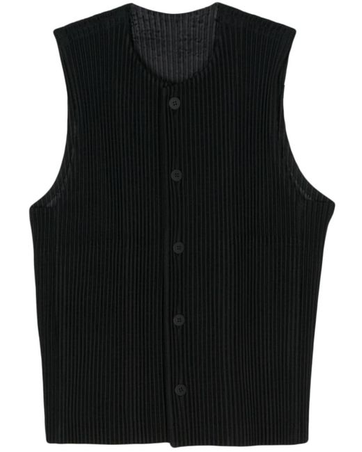 Gilet Tailored Pleats 1 di Homme Plissé Issey Miyake in Black da Uomo