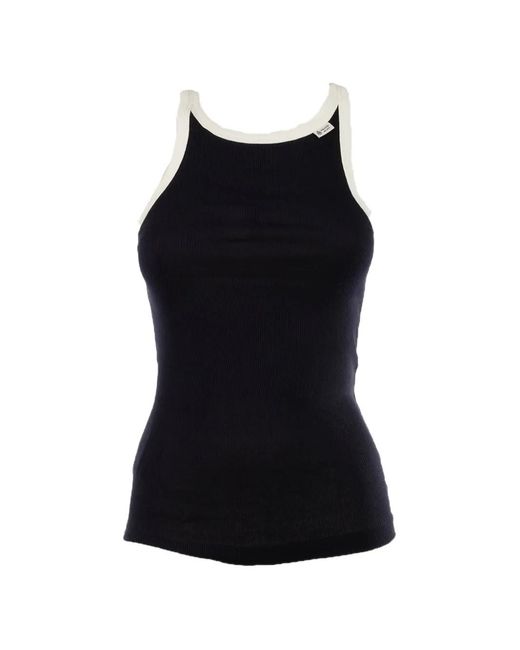 Prada Black Ribbed-Knit Contrast-Trim Top