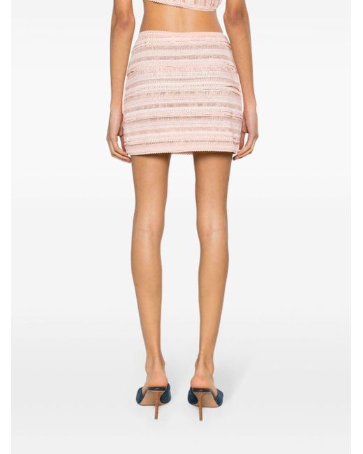 Charo Ruiz Pink Salehy Lace Mini Skirt