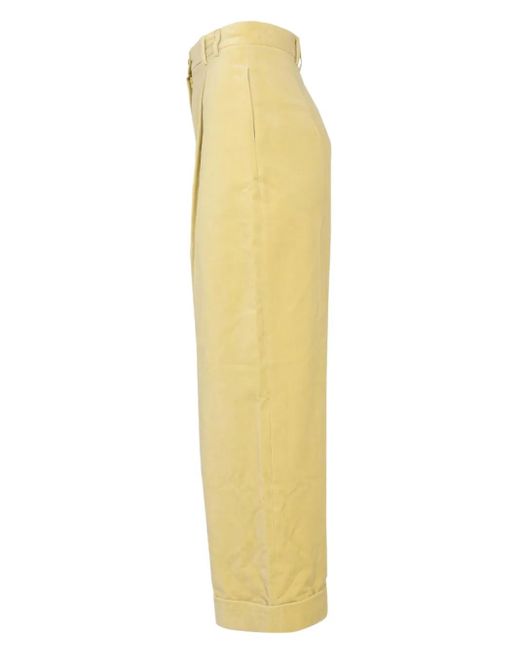 Alysi Yellow Pleated-Cuff Trousers