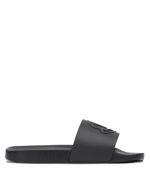 Moncler White Logo-Embossed Slides for men