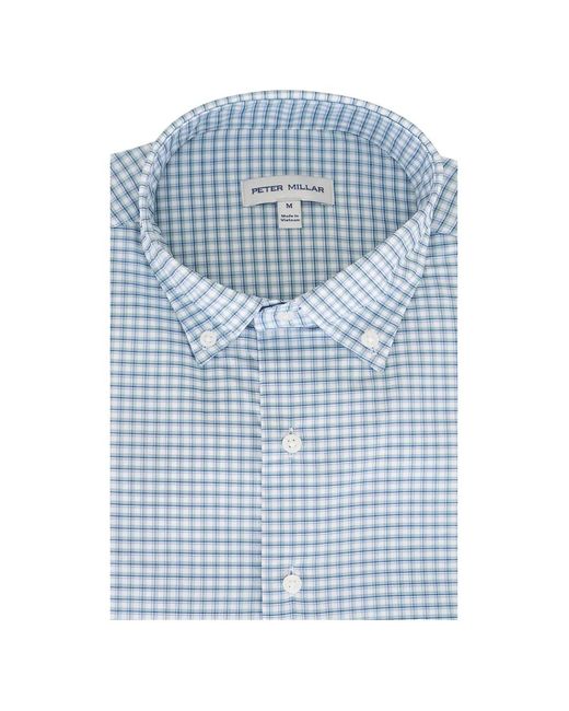 Peter Millar Blue Checked Shirt for men