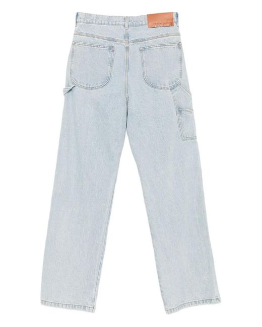 MSGM Blue Logo-Embroidery Carpenter Jeans