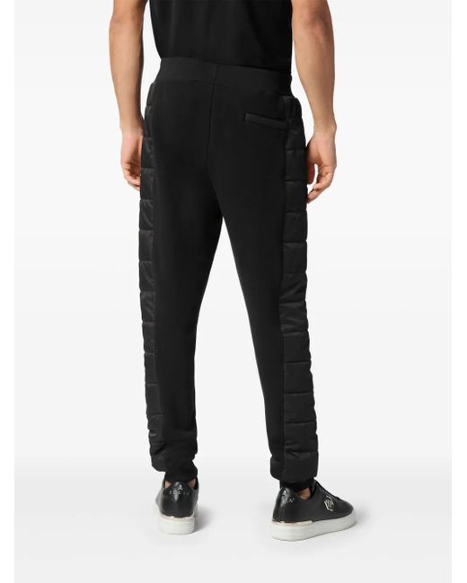 Philipp Plein Black Puffered Jogging Pants for men