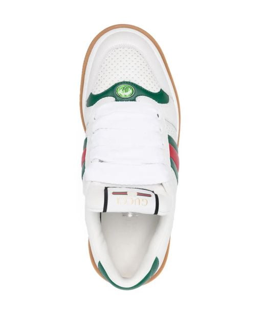 Gucci White Screener Leather Sneakers