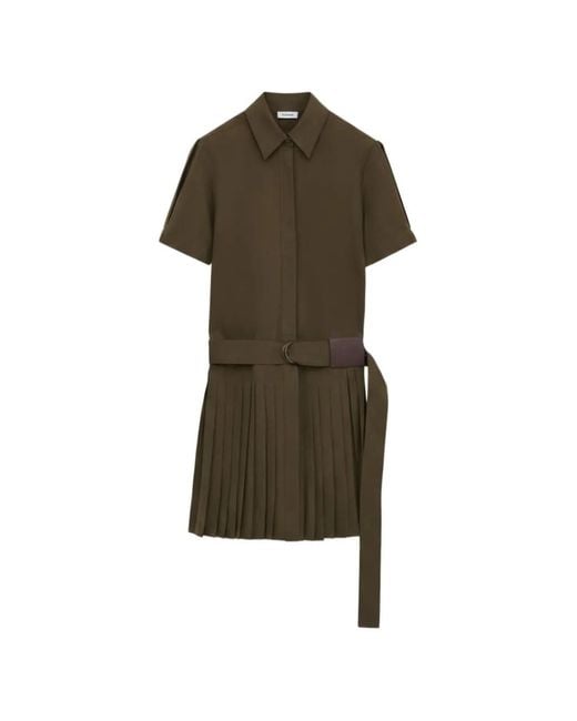 Loewe Green Pleated Short Dress