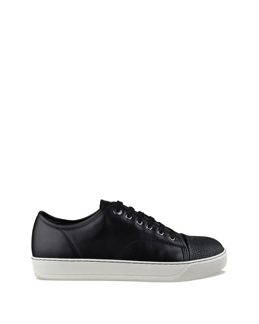 Lanvin Black Dbb1 Contrasting-Toe Lace-Up Sneakers for men