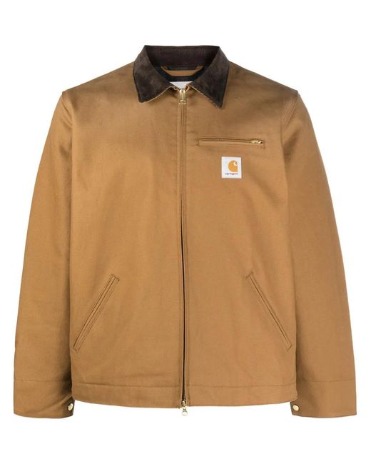Carhartt Brown Detroit Contrasting-Collar Cotton Jacket