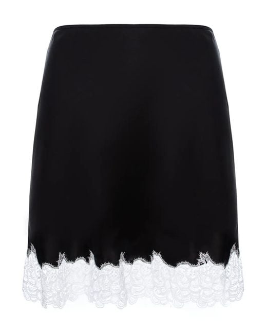 MANURI Black Josephine Lace-Trim Mini Skirt