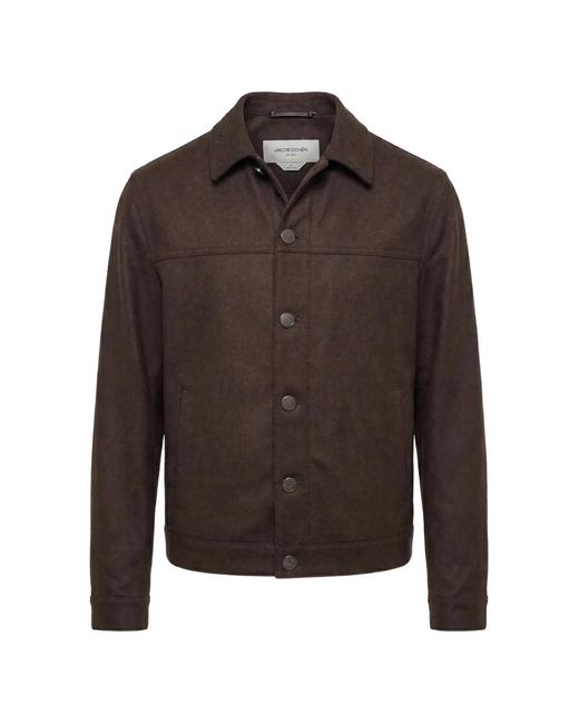 Jacob Cohen Brown Button-Fastening Wool Shirt Jacket for men