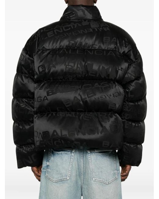メンズ Balenciaga ロゴ キルティング ジャケット Black