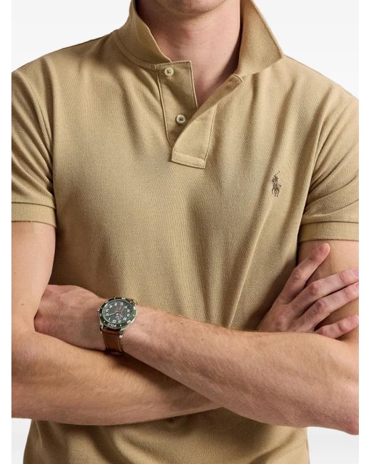Polo Ralph Lauren Natural Embroidered Cotton Polo Shirt for men
