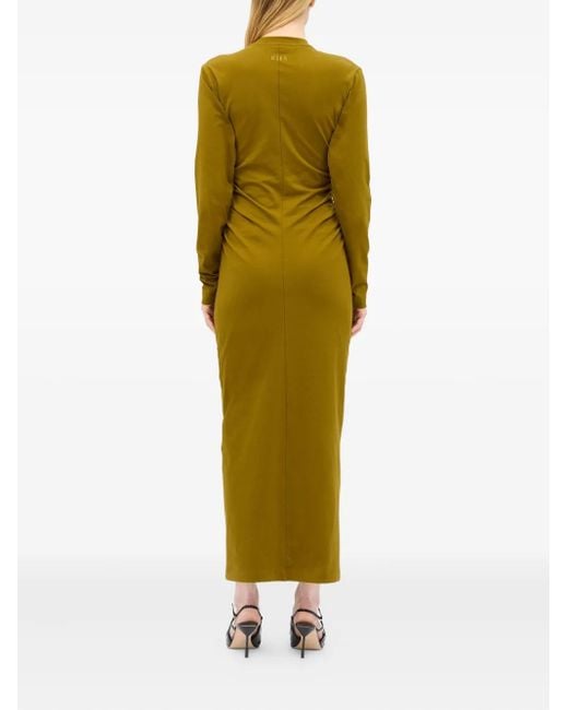 MSGM ジップアップ ギャザードレス Green