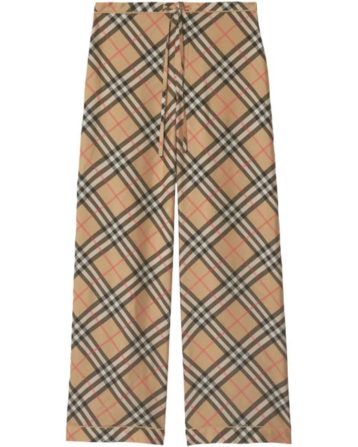 Burberry Blue Checked Pajama Trousers