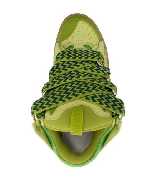 Lanvin Green Curb Leather Sneakers
