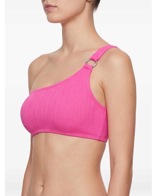 MICHAEL Michael Kors Pink One-Shoulder Ring Bikini Top