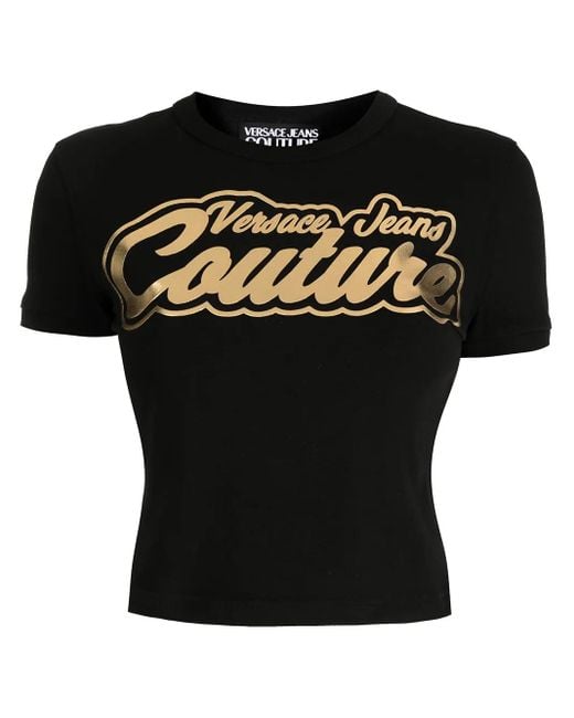 T-Shirt À Logo Imprimé Versace Jeans Couture en coloris Black