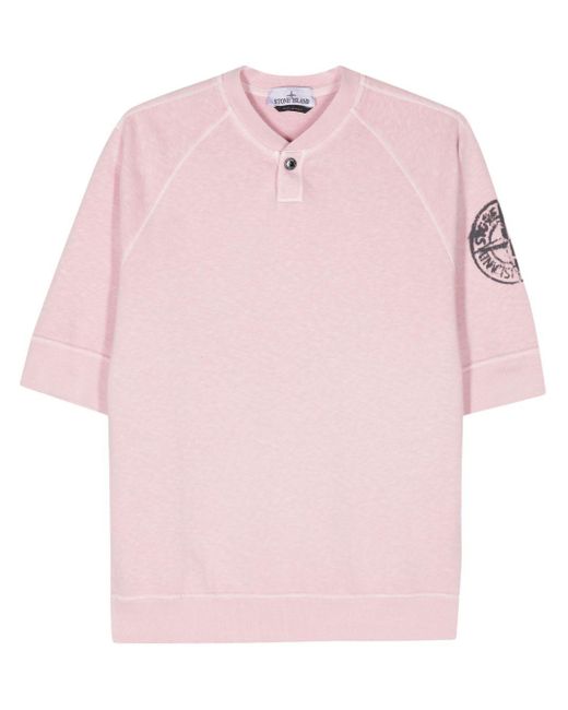 Stone Island Pink 'old Treatment' Cotton T-shirt for men