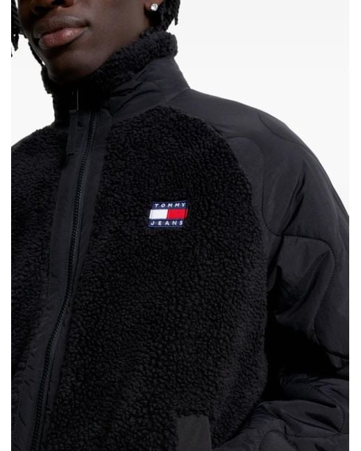 Chaqueta con parche del logo Tommy Hilfiger de hombre de color Black