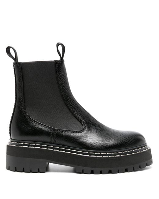 Proenza Schouler Black Lug Sole Leather Chelsea Boots