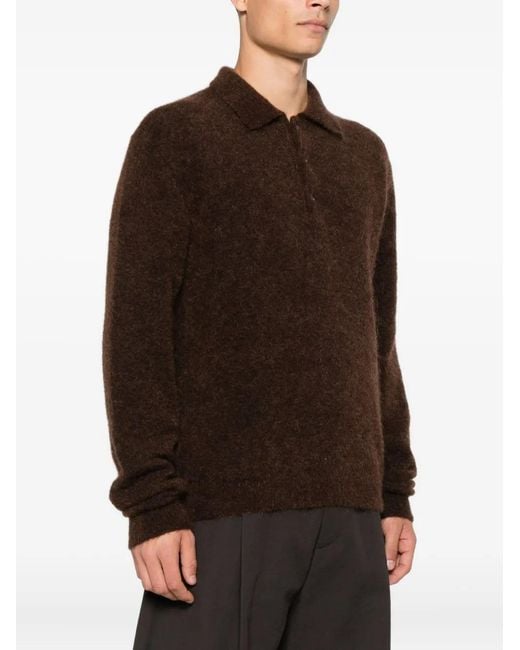 sunflower Brown Polo-Neck Buttoned Sweater for men
