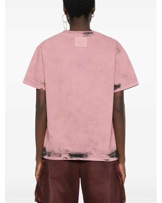Moschino Pink Logo-Print Twill T-Shirt