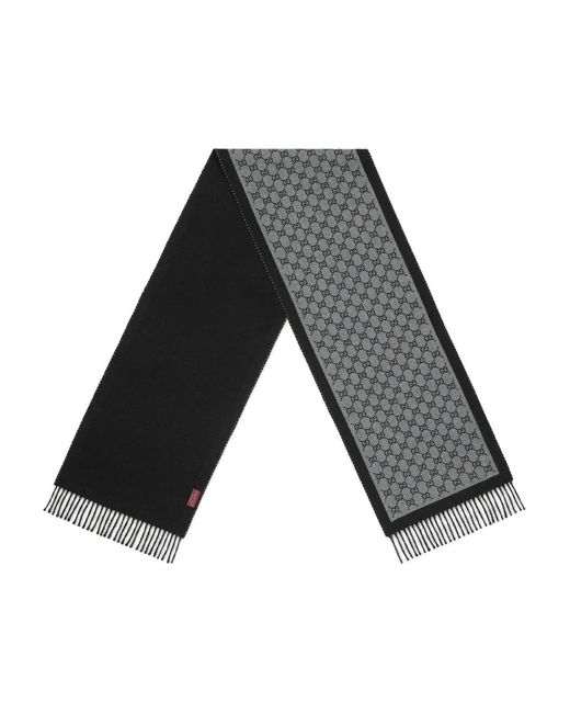 Gucci Gray Gg Jacquard Scarf Scarves And Foulards