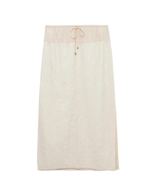 Jonathan Simkhai White Midi Huxen Drawstring-Fastening Skirt