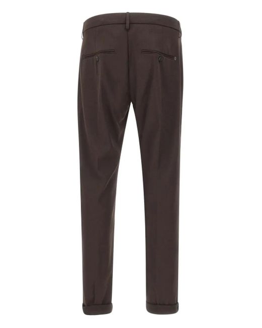 Dondup Gray Buttoned Logo-Detail Pants for men