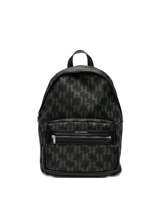 Mochila con monograma Karl Lagerfeld de hombre de color Black