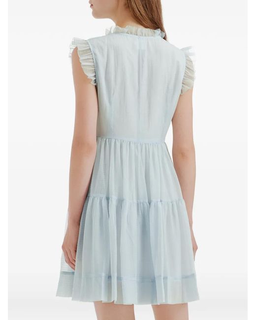 B+ AB Blue Ruffled Mini Dress