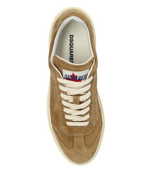 DSquared² Brown Rider Suede Low-Top Sneakers