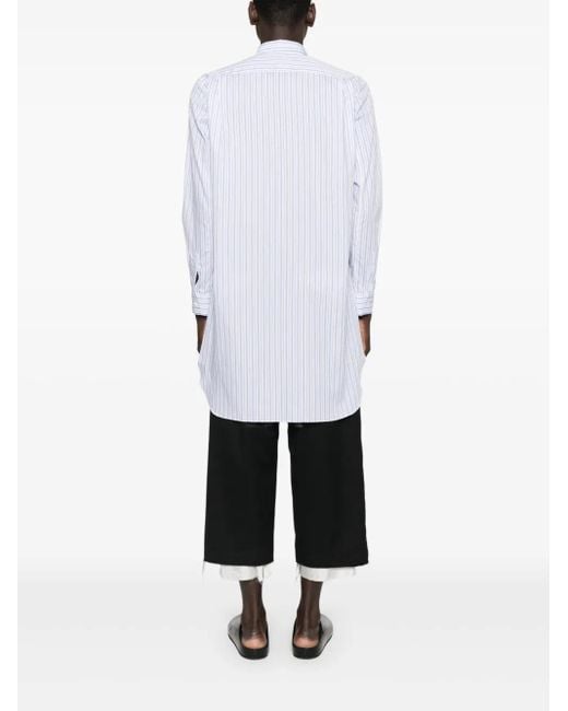Comme des Garçons Blue Stripe-Print Panelled Shirt for men