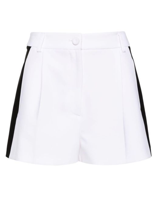 Moschino White Stripe-detail Tailored Shorts