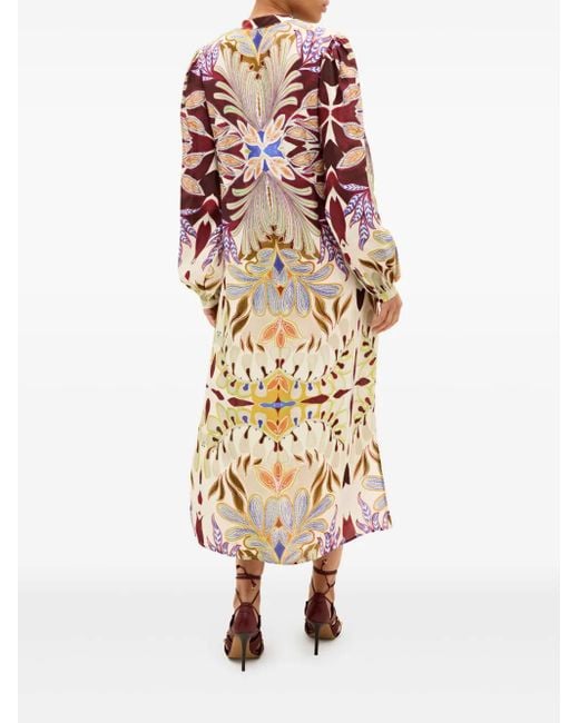 Marie Oliver Natural Gregory Floral-Print Puff-Sleeve Dress