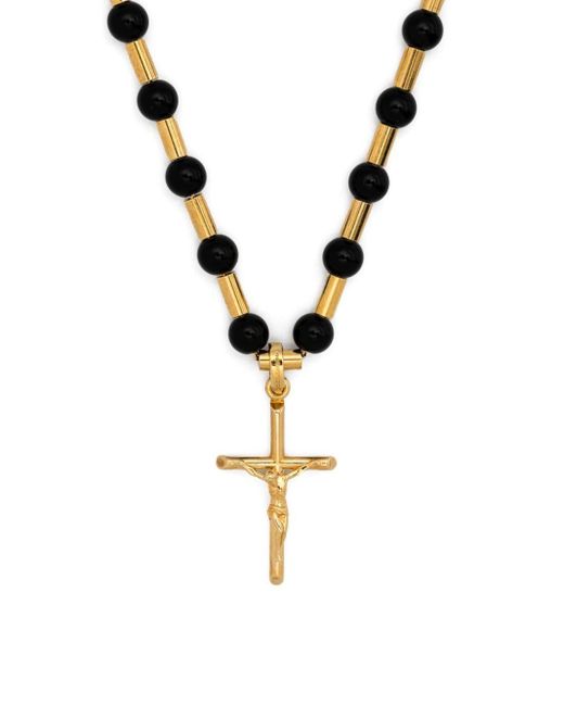 Dolce & Gabbana Metallic Dna Crucifix-pendant Necklace